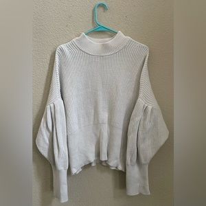 White Express High Neck Sweater